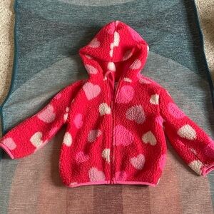 Old Navy Heart Sherpa Fleece Zip Up
